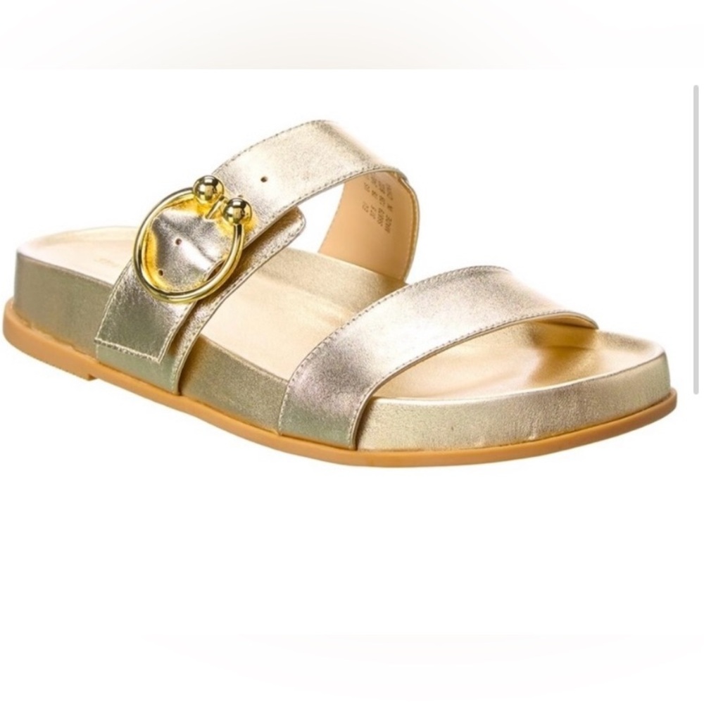 Stuart Weitzman Gold “Joni” Slide Sandals sz 6.5💛
